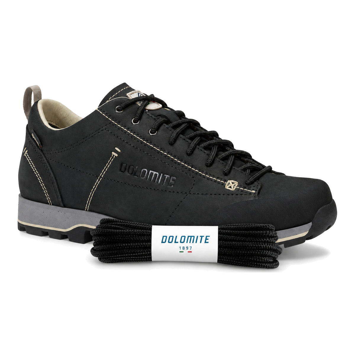 Schwarz – dolomite schnuersenkel schwarz 02 schuh schwarz