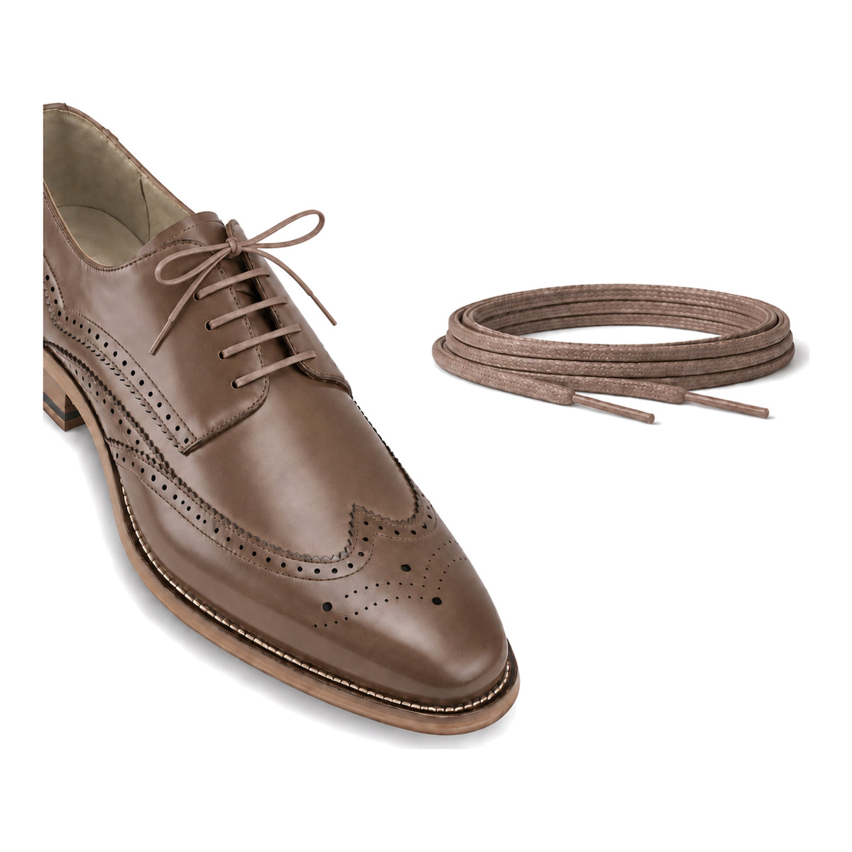 Braun Hell / Flach – gewachste schnuersenkel flach braun hell 02 schuh braun hell