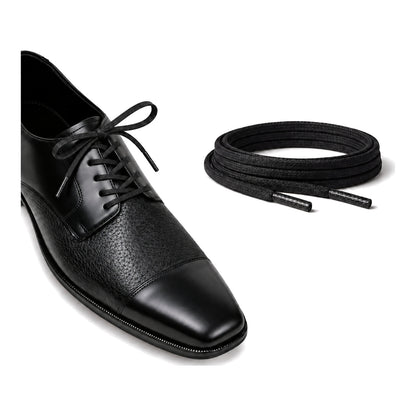 Schwarz / Flach – gewachste schnuersenkel flach schwarz 03 schuh schwarz