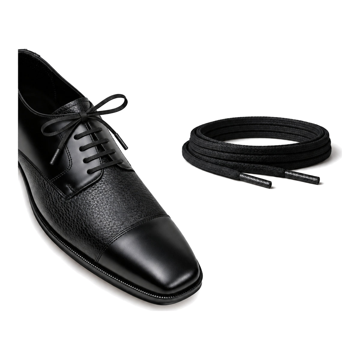 Schwarz / Flach – gewachste schnuersenkel flach schwarz 05 schuh schwarz