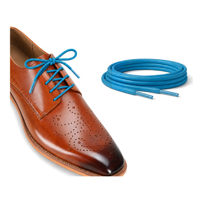 Blau / Rund – gewachste schnuersenkel rund blau 03 schuh braun