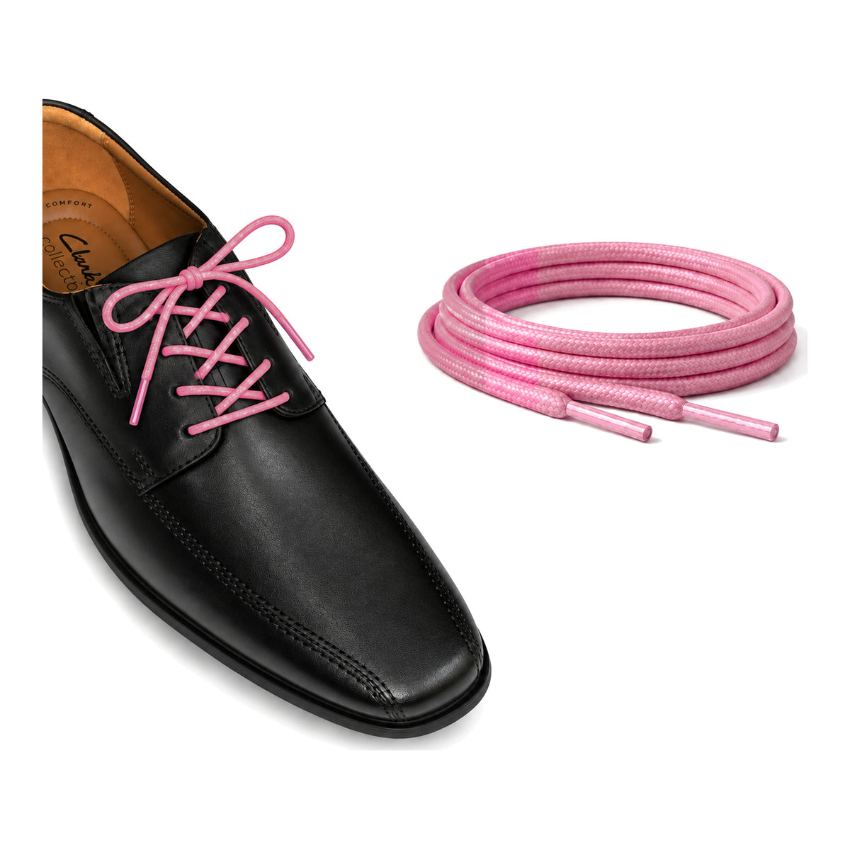 Rosa / Rund – gewachste schnuersenkel rund rosa 02 schuh schwarz