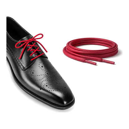 Rot / Rund – gewachste schnuersenkel rund rot 02 schuh schwarz