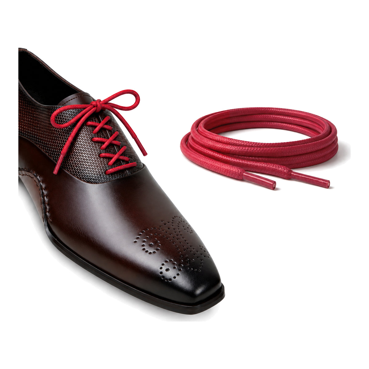 Rot / Rund – gewachste schnuersenkel rund rot 05 schuh braun dunkel