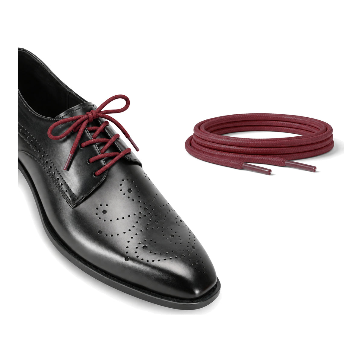 Rot Bordeaux / Rund – gewachste schnuersenkel rund rot bordeaux 03 schuh schwarz