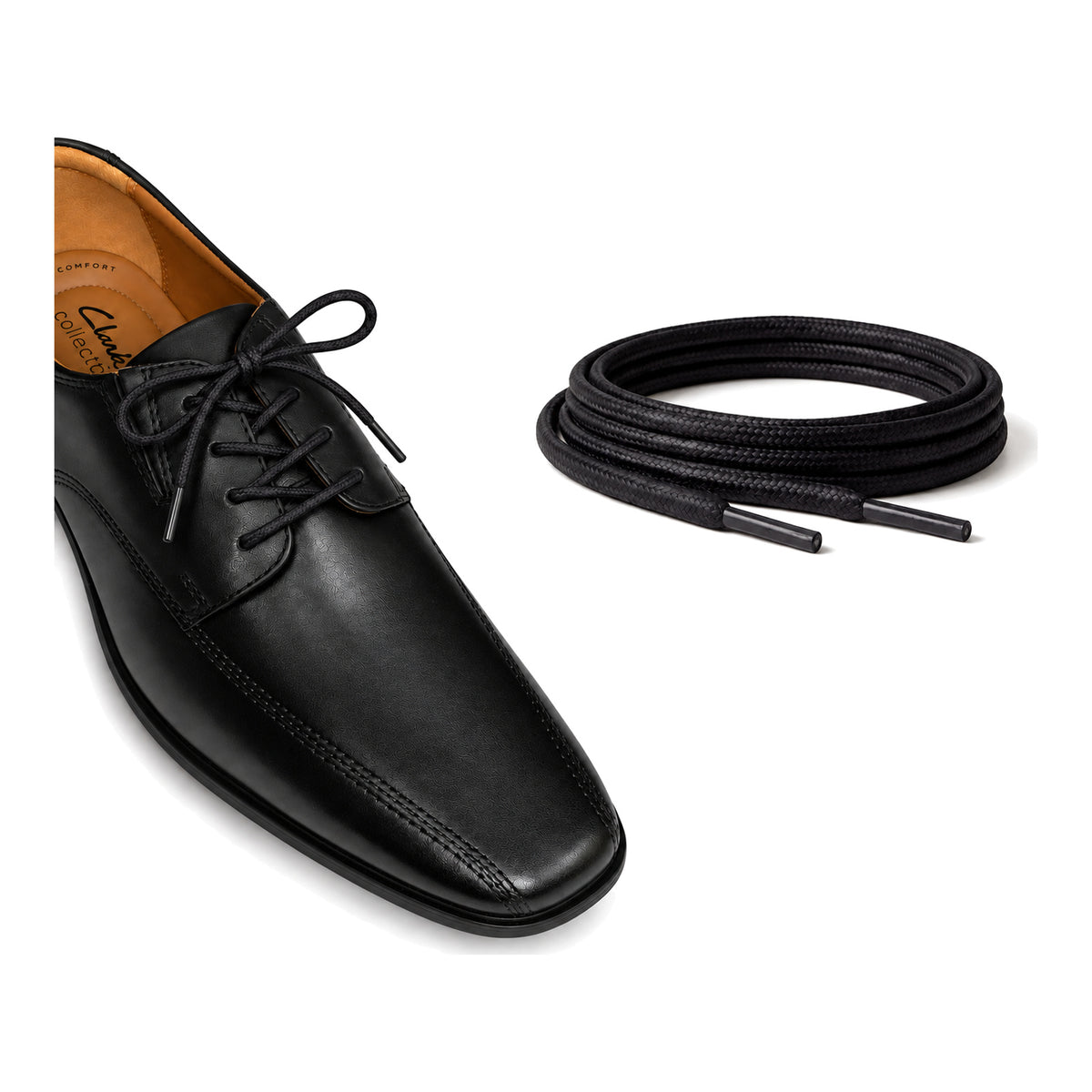 Schwarz / Rund – gewachste schnuersenkel rund schwarz 02 schuh schwarz