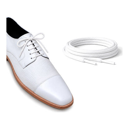Weiß / Rund – gewachste schnuersenkel rund weiss 03 schuh weiss