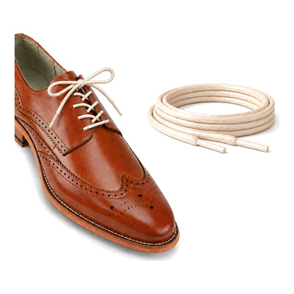 Weiss Creme / Rund – gewachste schnuersenkel rund weiss creme 02 schuh braun