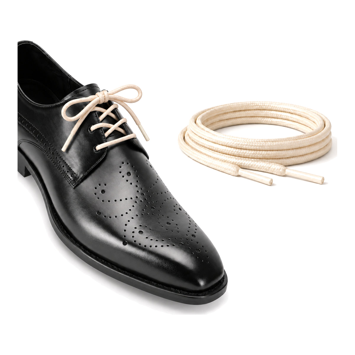 Weiss Creme / Rund – gewachste schnuersenkel rund weiss creme 03 schuh schwarz