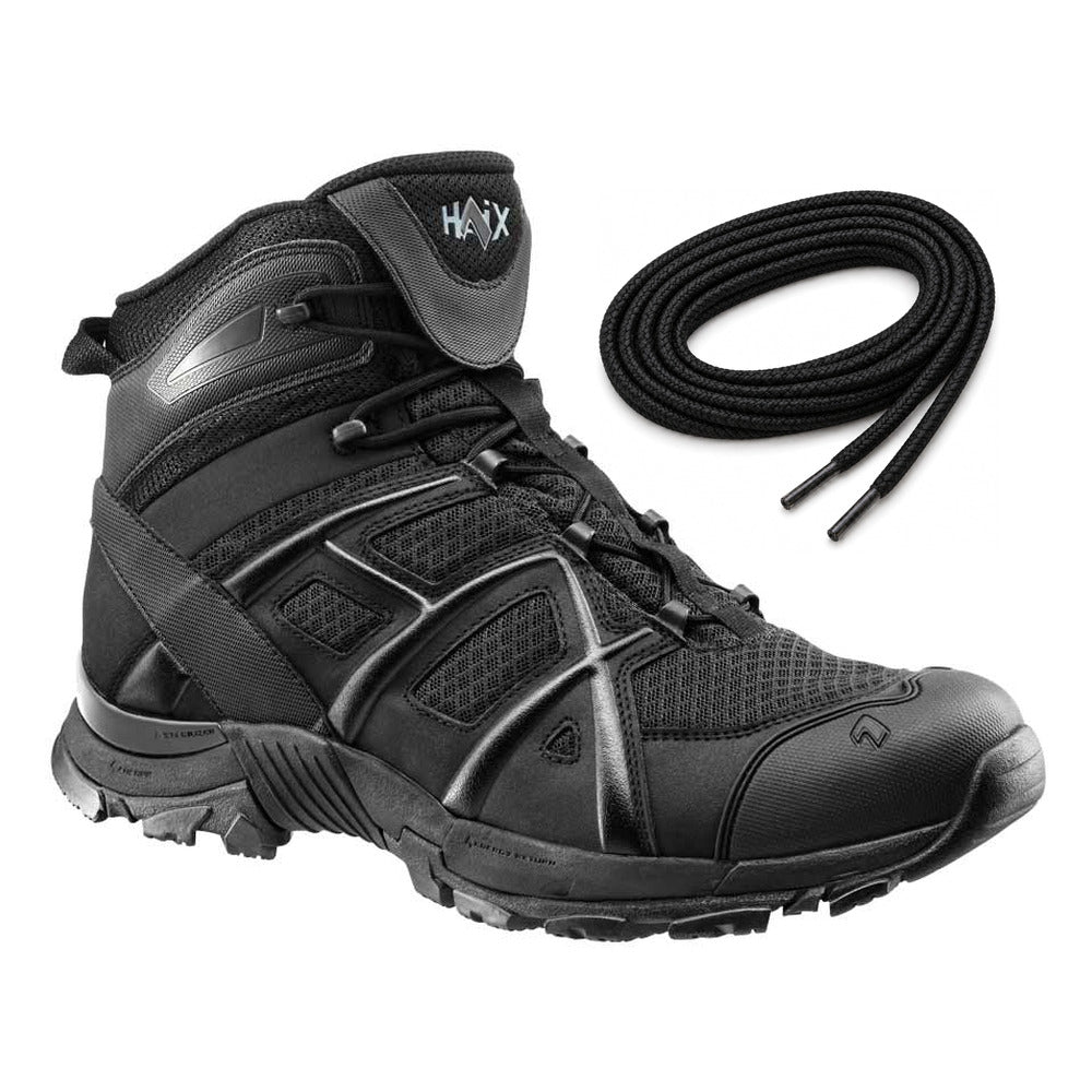Schwarz / Rund / 125 cm, 135 cm, 175 cm, 185 cm – HAIX Rundsenkel Black Eagle schwarz passend für HAIX Black Eagle Athletic 11 mid