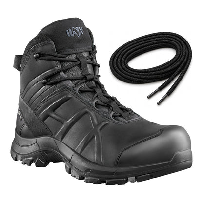 Schwarz / Rund / 125 cm, 135 cm, 175 cm, 185 cm – HAIX Rundsenkel Black Eagle schwarz passend für HAIX Black Eagle Safety 50 mid