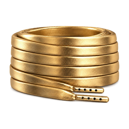 Gold – lederschnuersenkel flach gold 01 hauptbild