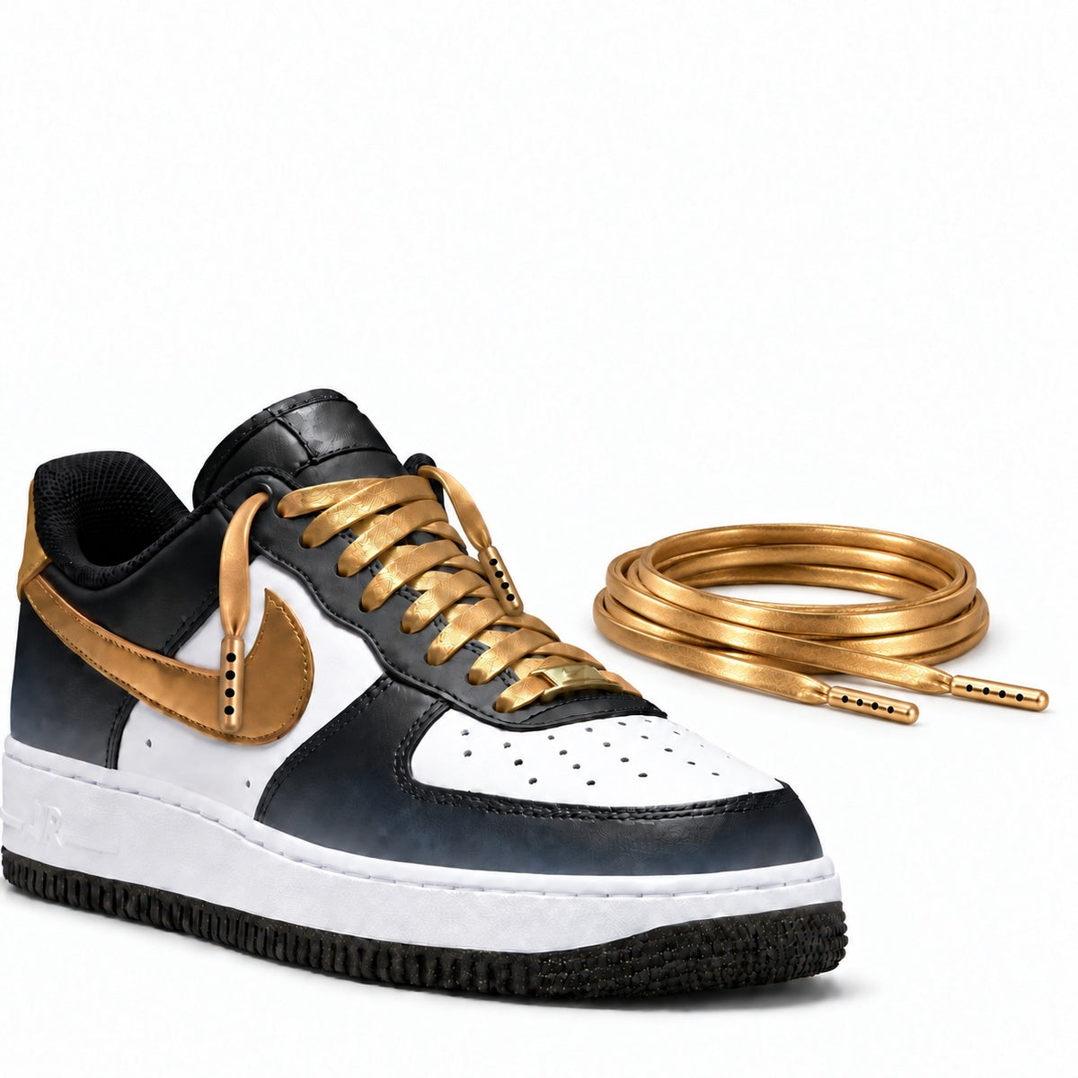 Gold – lederschnuersenkel flach gold 05 schuh nike air force 1