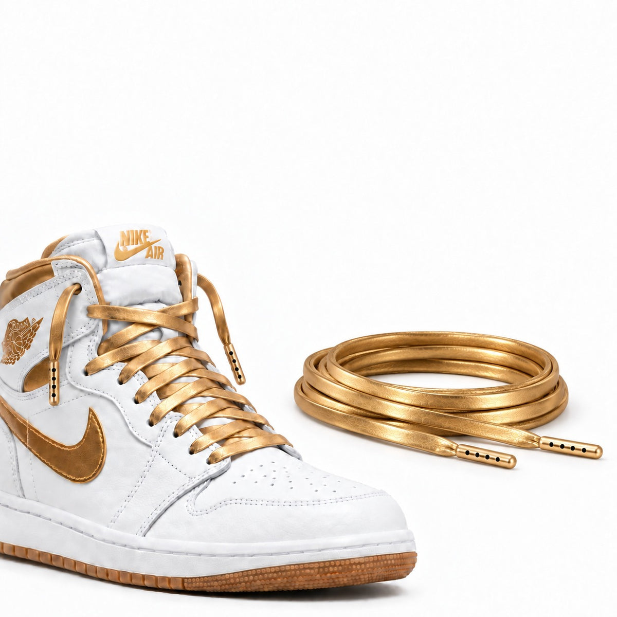 Gold – lederschnuersenkel flach gold 07 schuh nike jordan