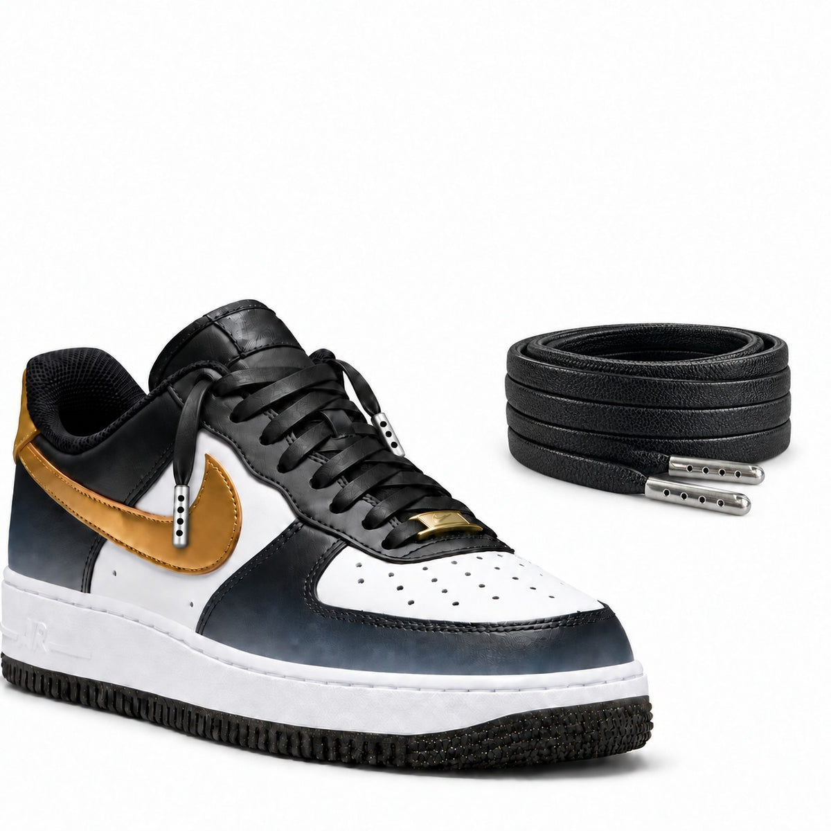 Schwarz – lederschnuersenkel flach schwarz 04 schuh nike gold schwarz