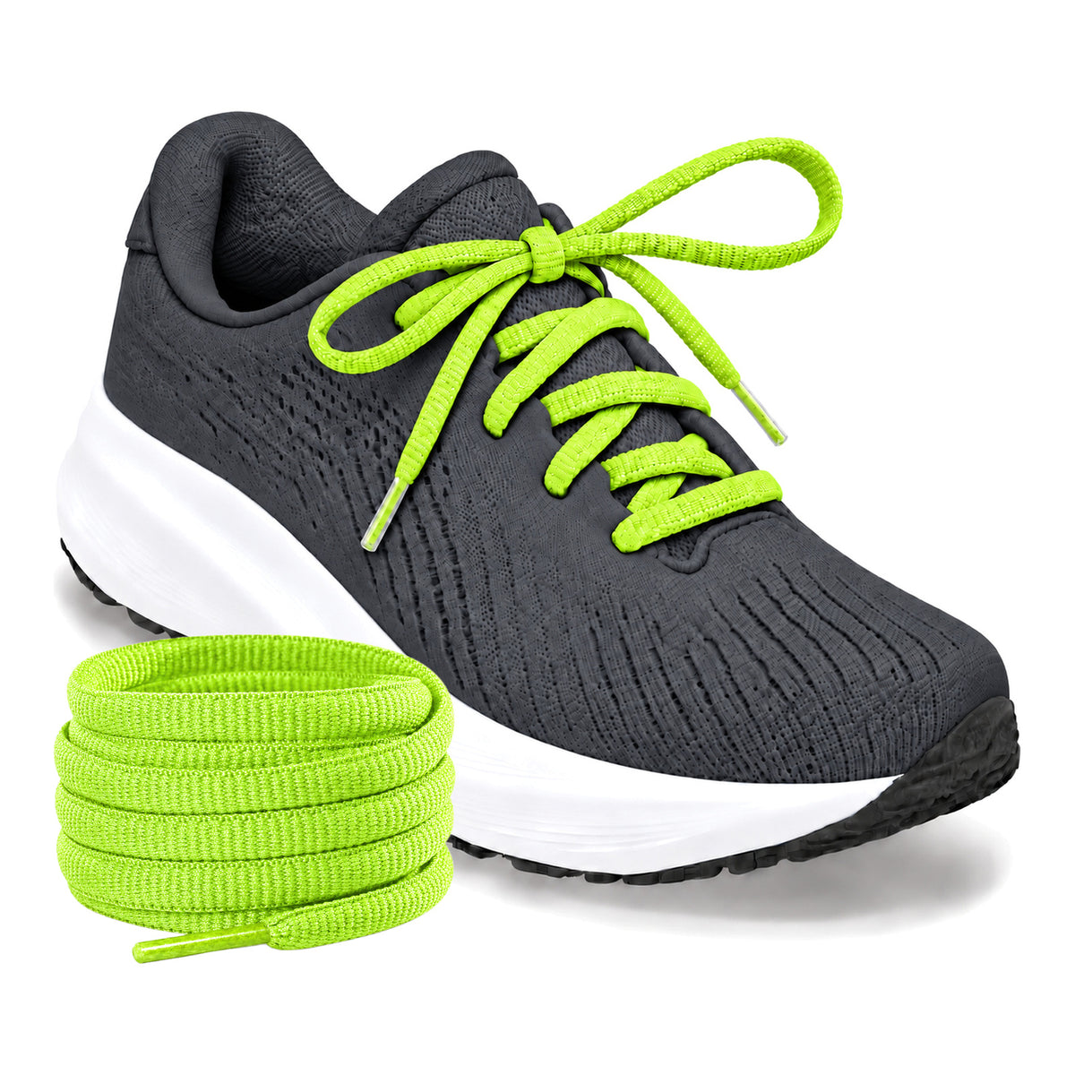 Grün Neon – ovale schnuersenkel halbrund laufschuhe gruen neon 02 laufschuh anthrazit turm