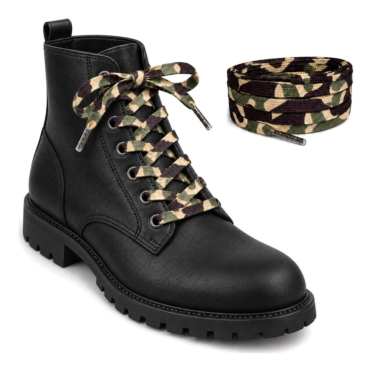 Camouflage – schnuersenkel camouflage 05 stiefel schwarz