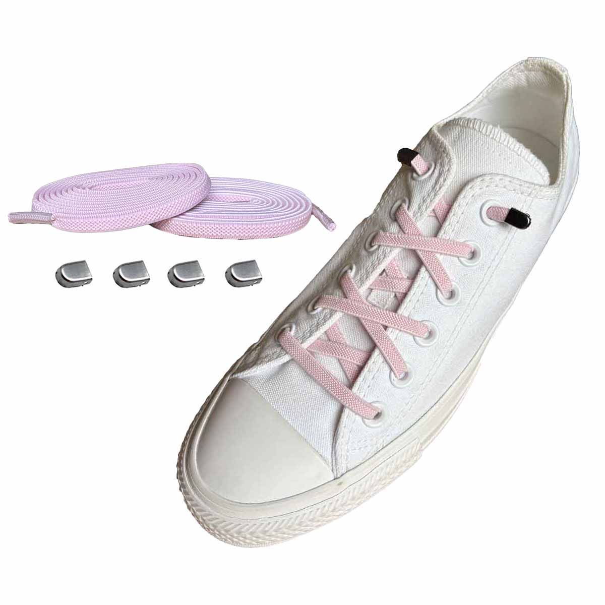 Rosa / Silber Matt – schnuersenkel elastisch rosa clips silber matt schuhe