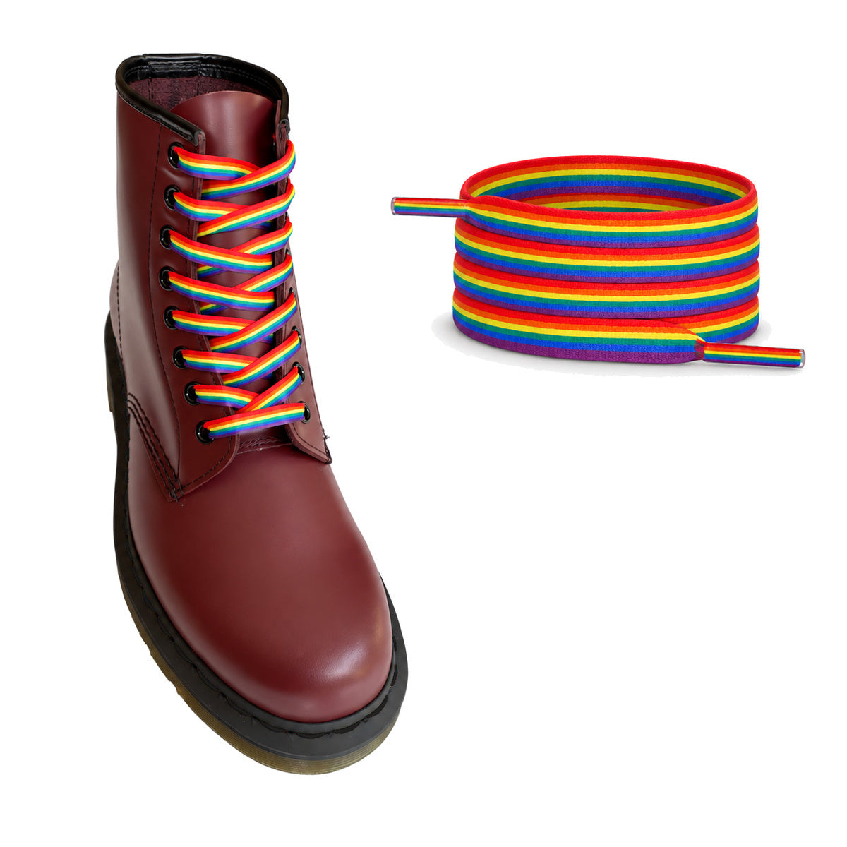 Regenbogen Gestreift – schnuersenkel flach regenbogen streifen 04 stiefel bordeaux