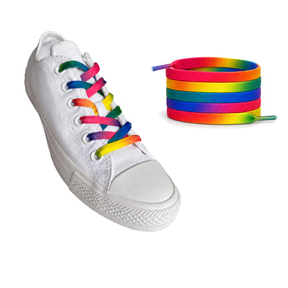Regenbogen Farbverlauf – schnuersenkel flach regenbogen verlauf 02 sneaker weiss