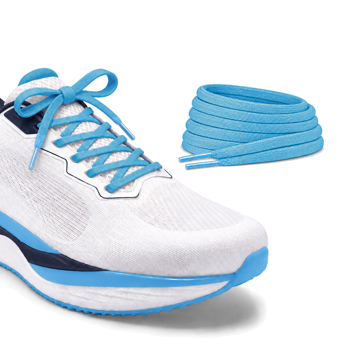Blau – schnuersenkel flach schmal fussball blau hell laufschuh weiss schleife turm