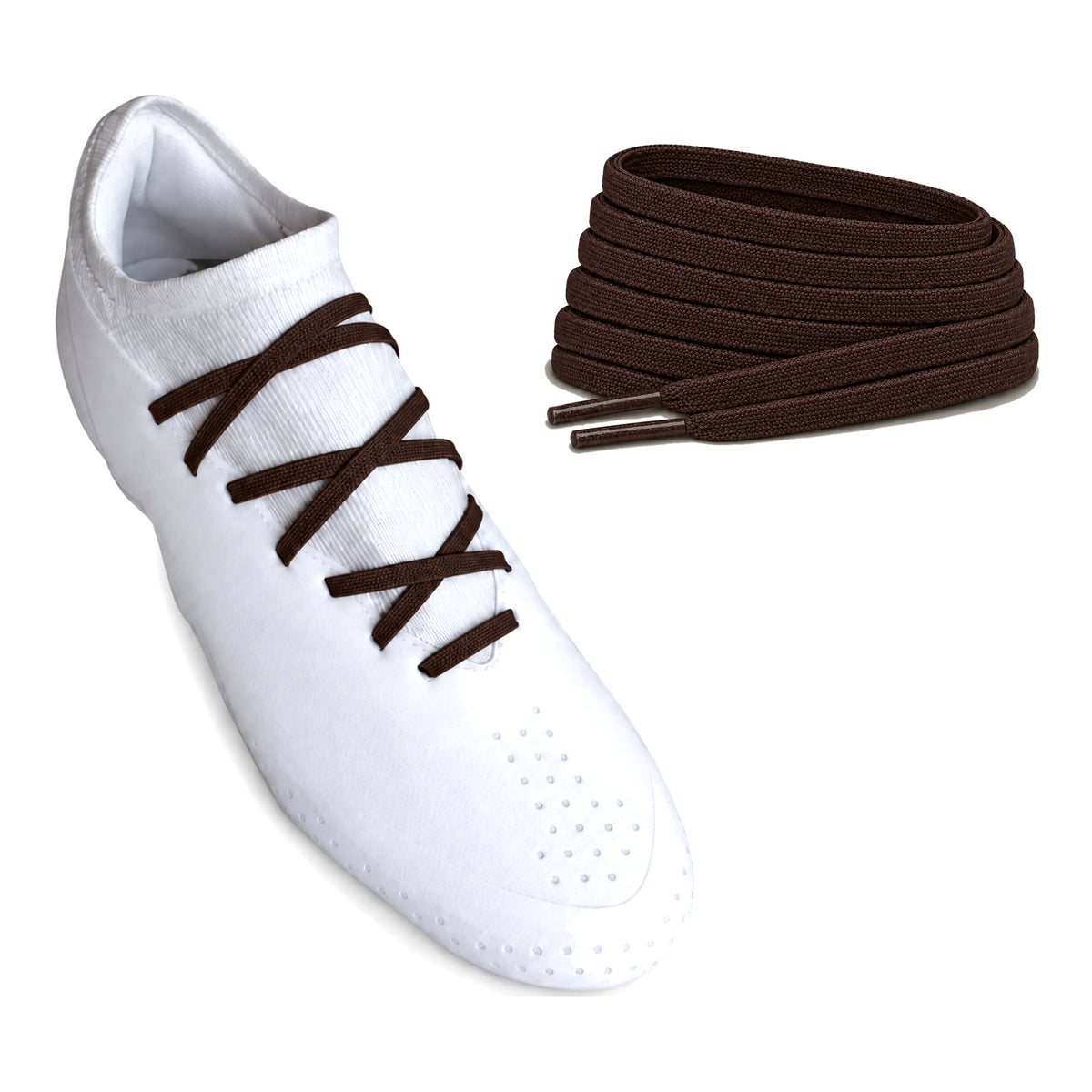 Braun – schnuersenkel flach schmal fussball braun dunkel 02 am schuh
