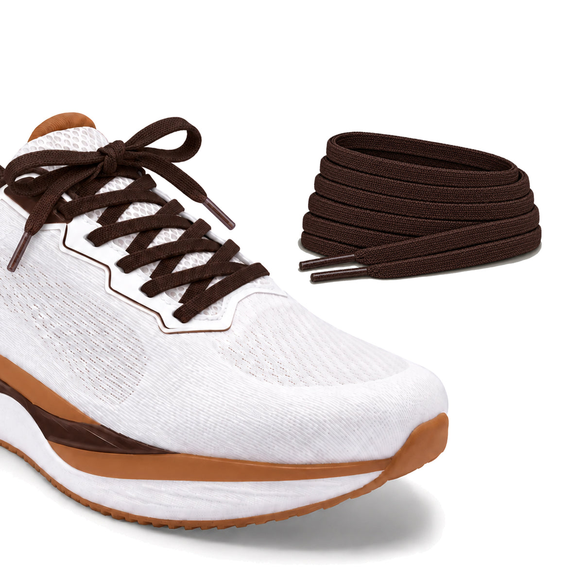 Braun – schnuersenkel flach schmal fussball braun dunkel laufschuh weiss schleife turm