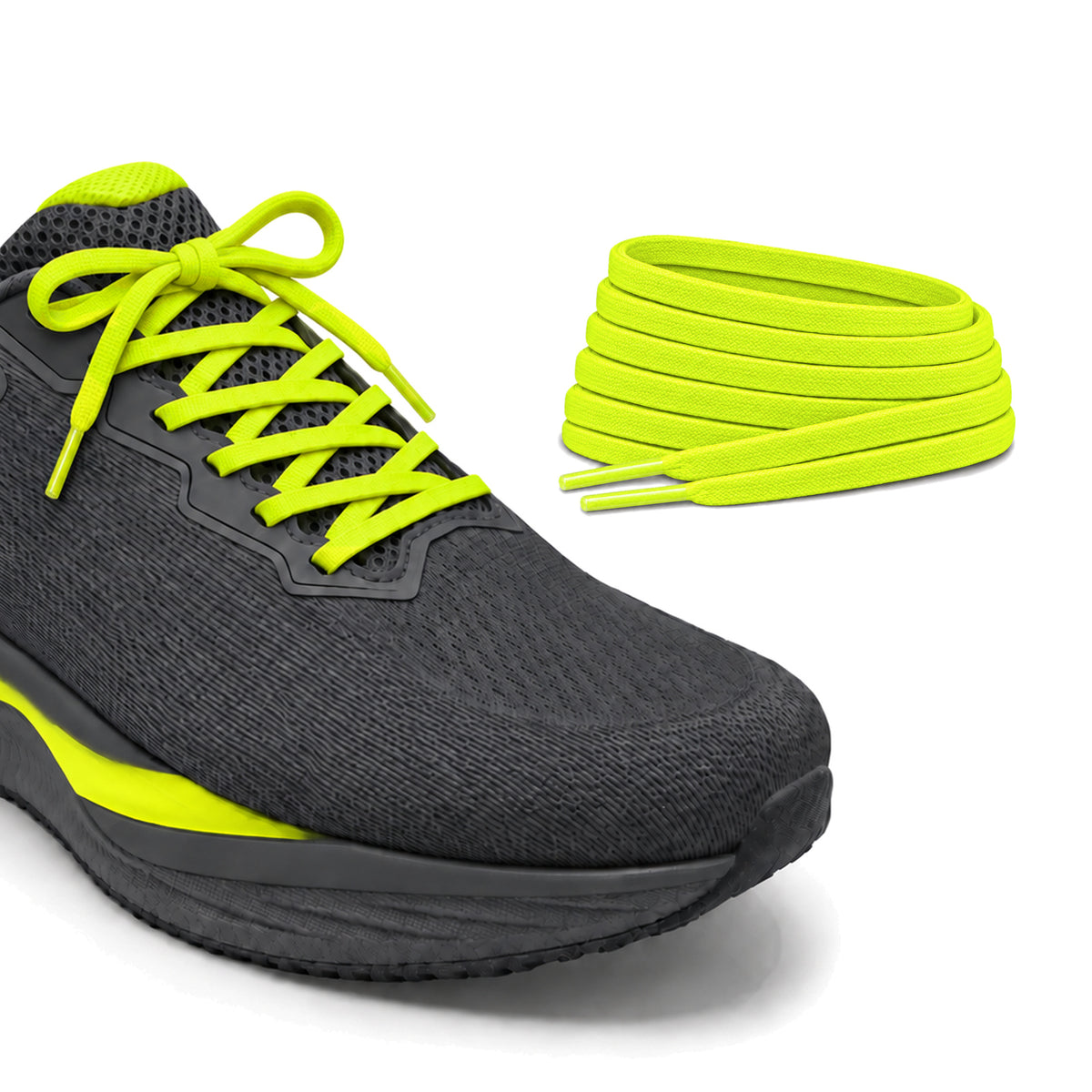 Gelb – schnuersenkel flach schmal fussball gelb neon laufschuh anthrazit schleife turm