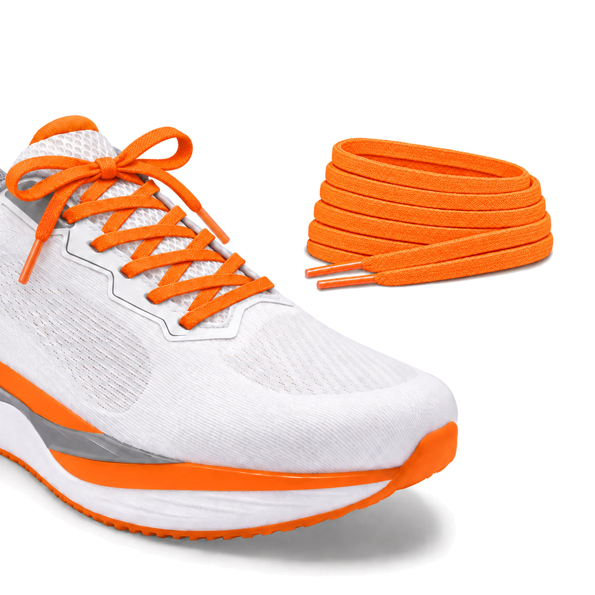 Orange – schnuersenkel flach schmal fussball orange laufschuh weiss schleife turm