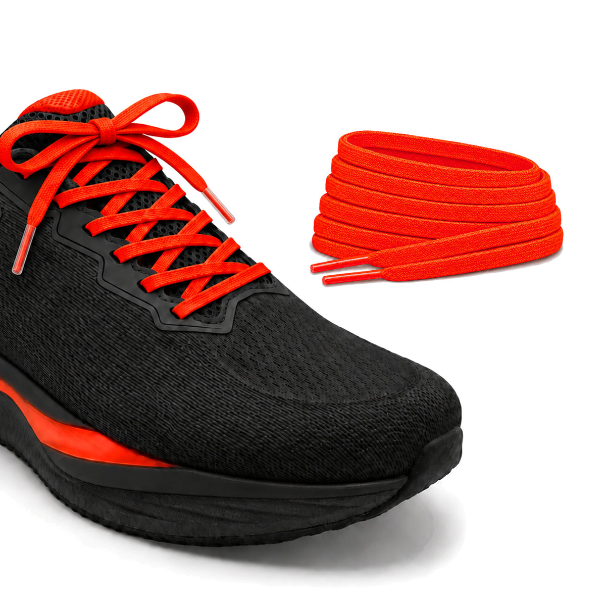 Orange Rot – schnuersenkel flach schmal fussball orange rot laufschuh schwarz schleife turm