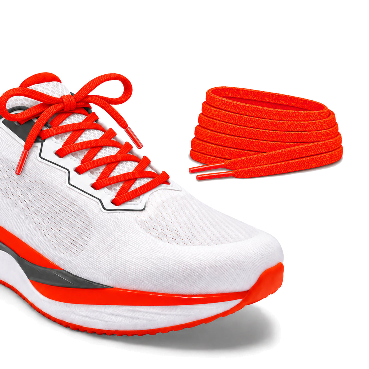 Orange Rot – schnuersenkel flach schmal fussball orange rot laufschuh weiss schleife turm