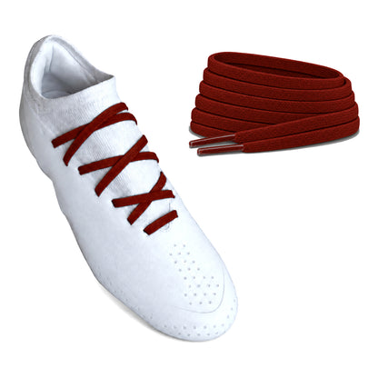 Rot Braun – schnuersenkel flach schmal fussball rot braun dunkel 02 am schuh