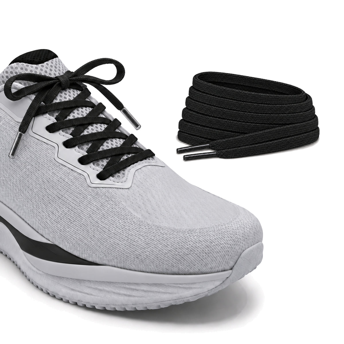 Schwarz – schnuersenkel flach schmal fussball schwarz laufschuh grau hell schleife turm