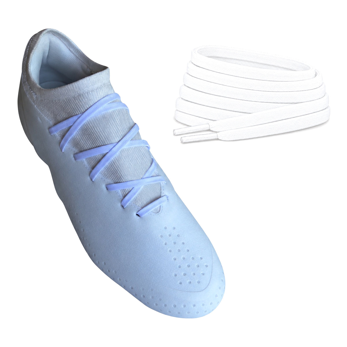 Weiß – schnuersenkel flach schmal fussball weiss 02 am schuh