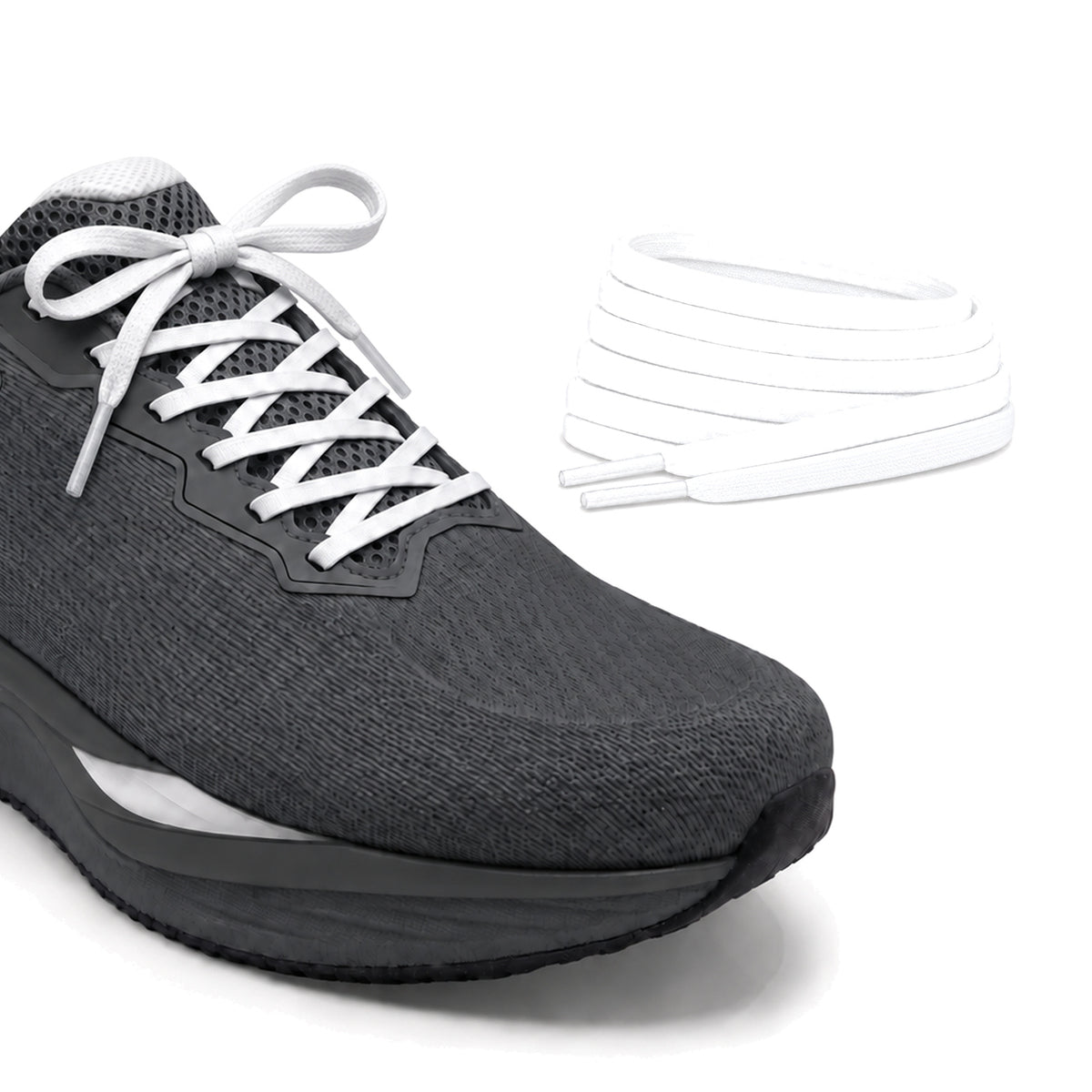 Weiß – schnuersenkel flach schmal fussball weiss laufschuh anthrazit schleife turm