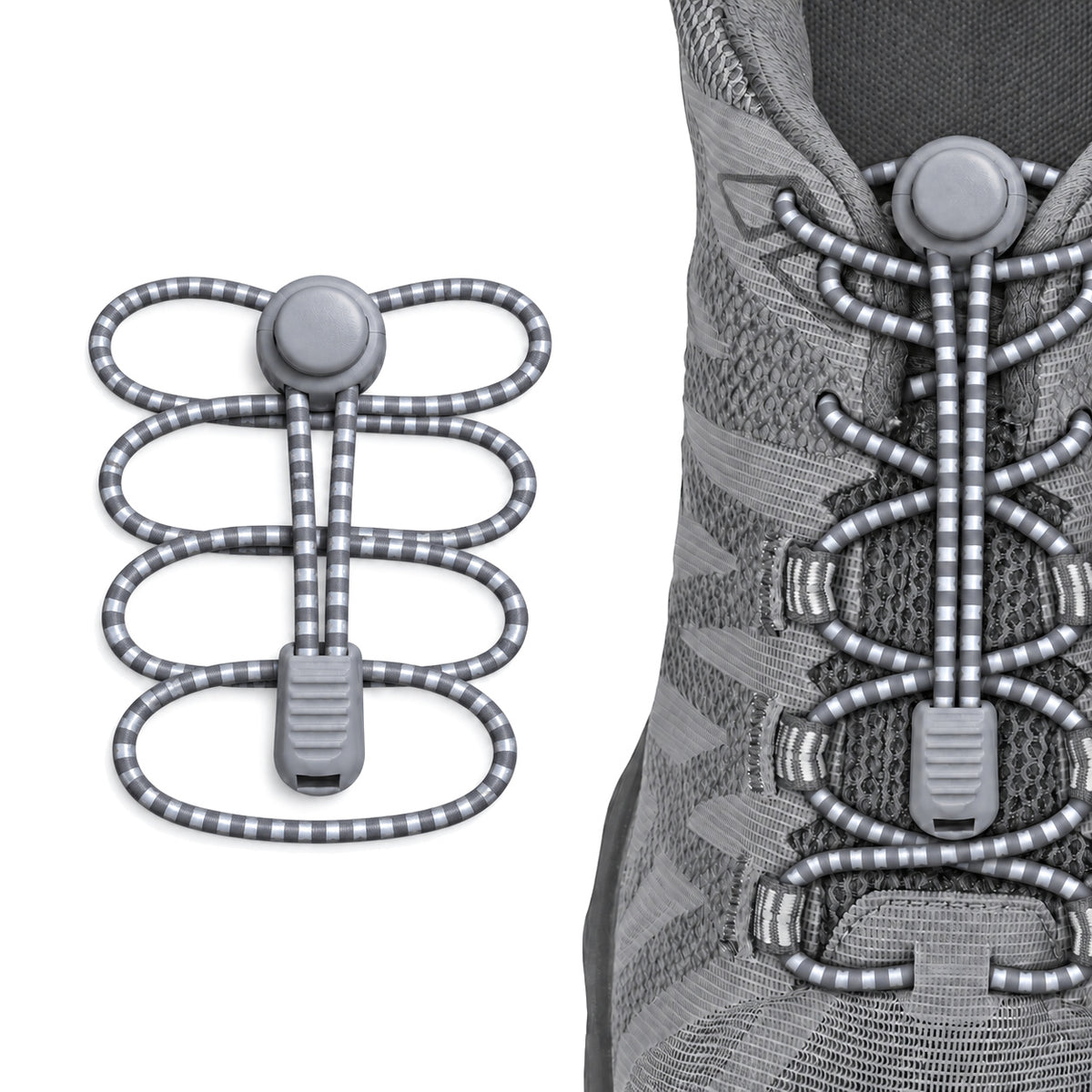 Grau Hell – schnuersenkel kordelstopper reflektierend grau hell 02 am schuh