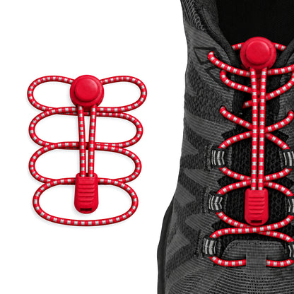 Rot – schnuersenkel kordelstopper reflektierend rot 02 am schuh