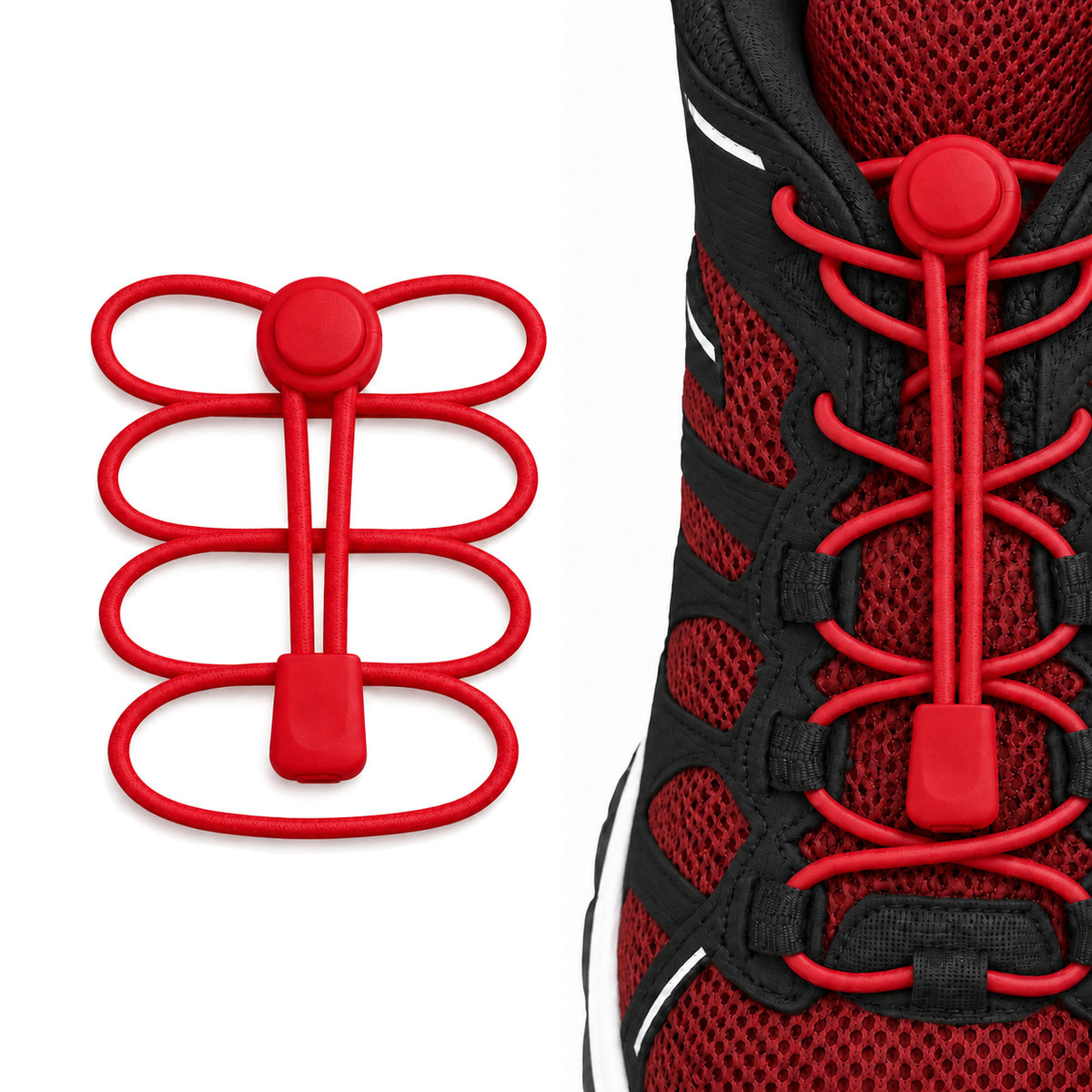 Rot – schnuersenkel kordelstopper schnellverschluss rot 02 am schuh