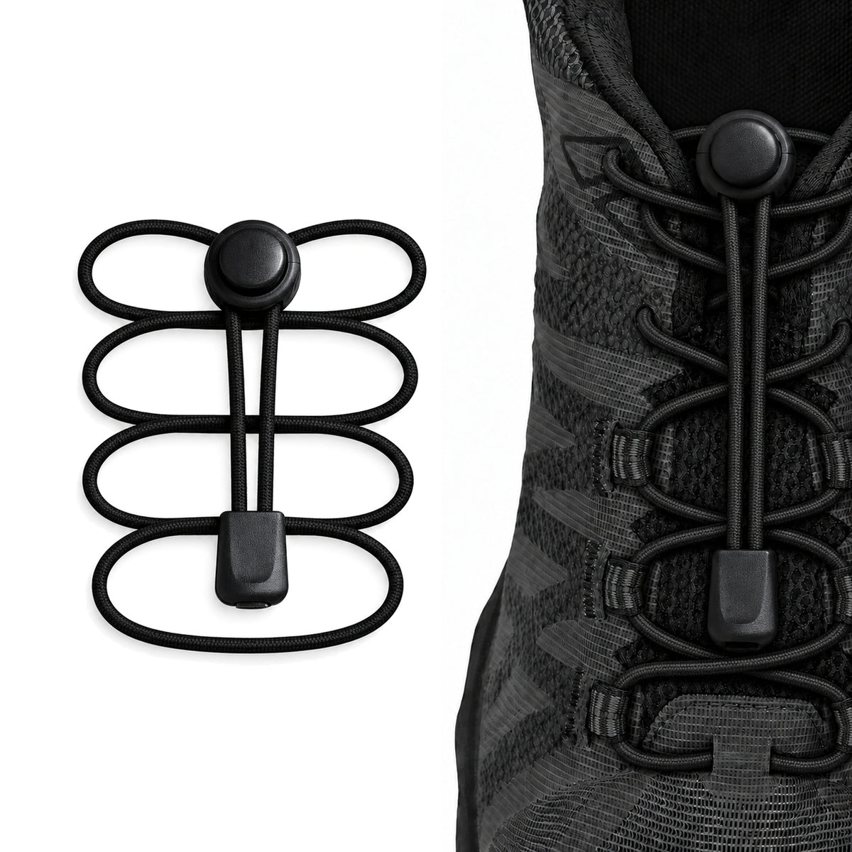 Schwarz – schnuersenkel kordelstopper schnellverschluss schwarz 02 am schuh