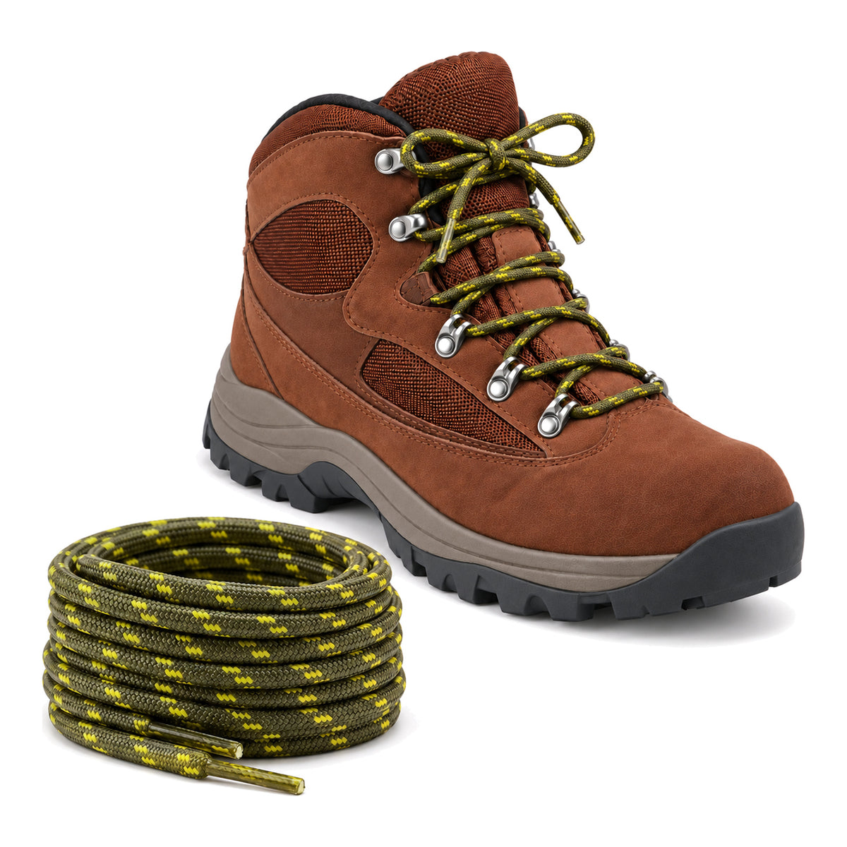 Grün Olive Gelb Gemustert – schnuersenkel wander gruen olive gelb gemustert 02 schuh braun rot
