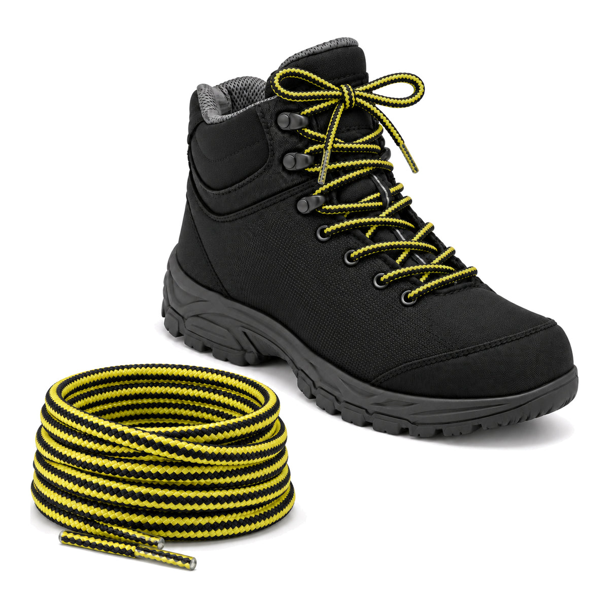 Schwarz Gelb – schnuersenkel wander schwarz gelb 02 schuh schwarz