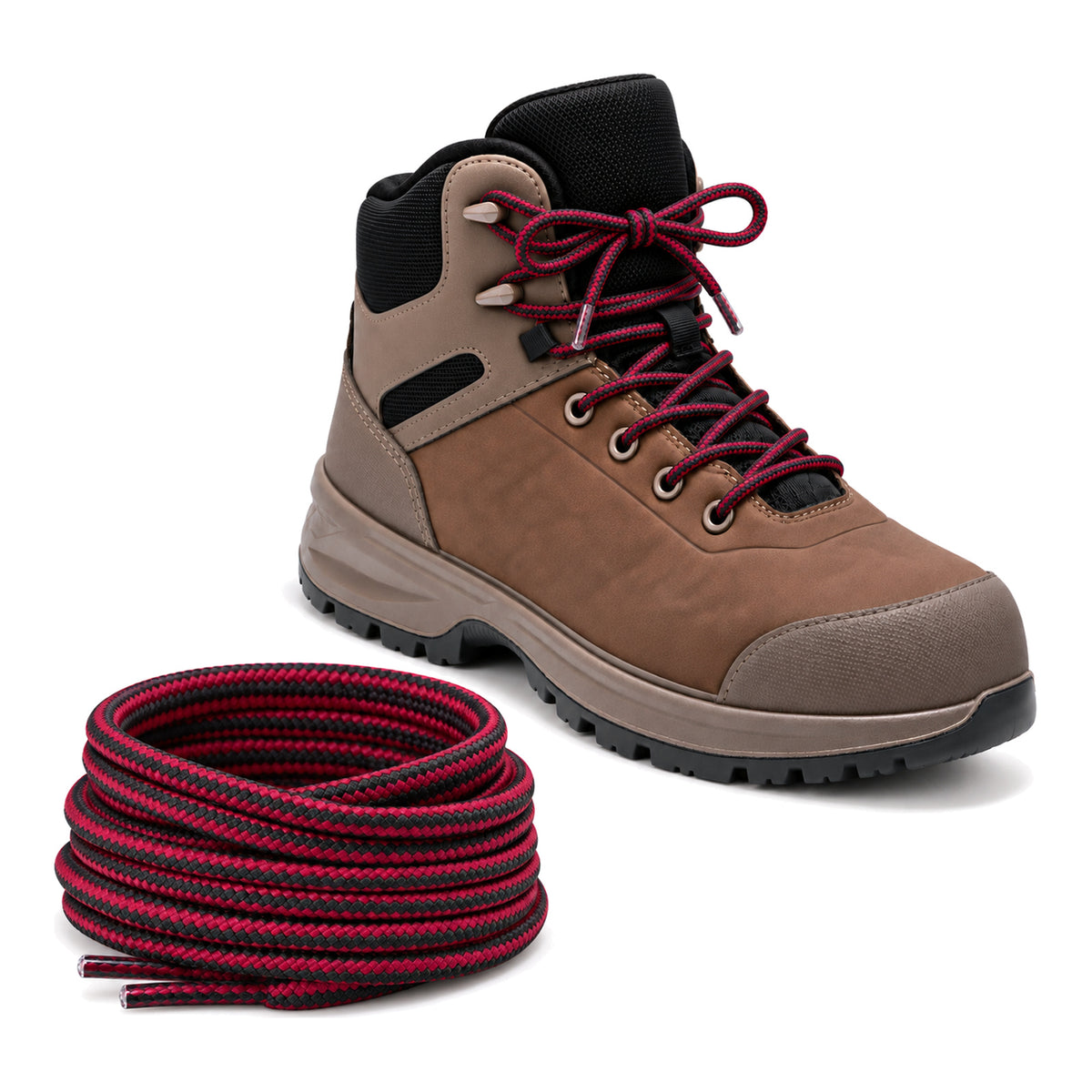 Schwarz Rot – schnuersenkel wander schwarz rot 02 schuh braun hell
