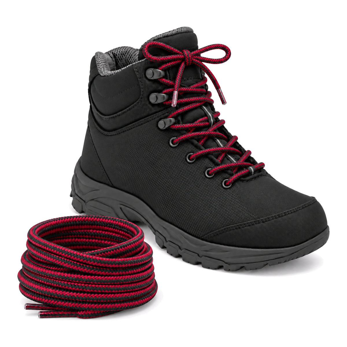Schwarz Rot – schnuersenkel wander schwarz rot 04 schuh schwarz