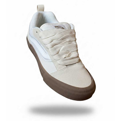 VANS Knu Skool Schnürsenkel – Flach 2cm Extra breit, Weiss Creme