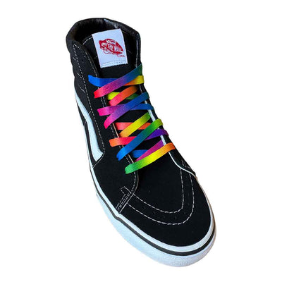 VANS SK8-Hi Schnürsenkel – Flach 1cm breit, Regenbogen